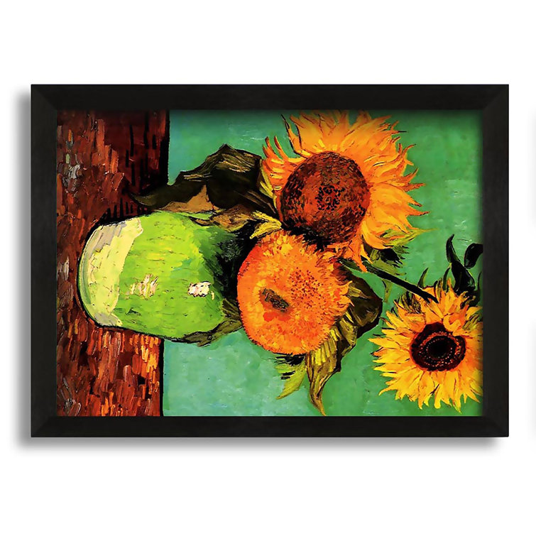 August Grove Van Gogh Three Sunflowers In A Vase Single Picture Frame
